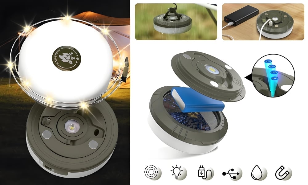 Portable Retractable Camping String Lights