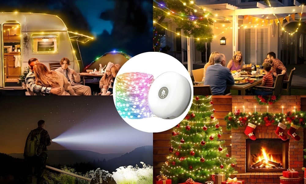 Portable Retractable Camping String Lights