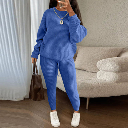 Women's Ribbed Sweater and Pants Set