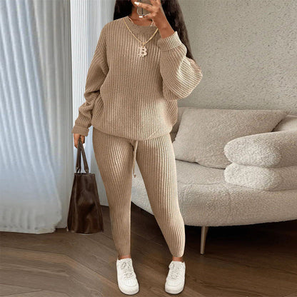Women's Ribbed Sweater and Pants Set