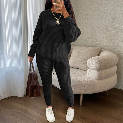 Women's Ribbed Sweater and Pants Set