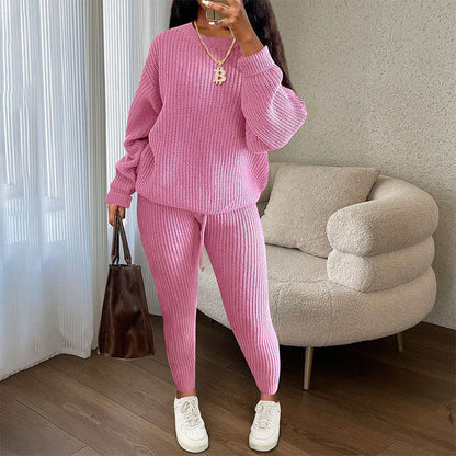 Women's Ribbed Sweater and Pants Set