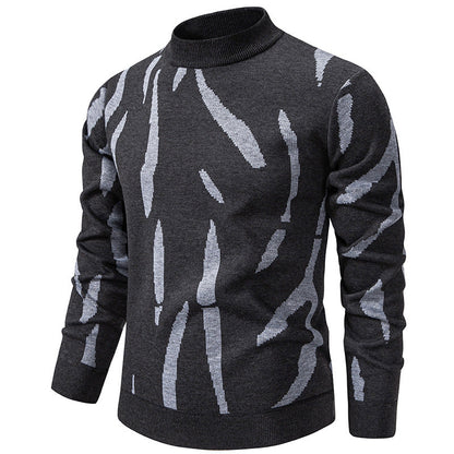 Men's Abstract Pattern Turtleneck Sweater