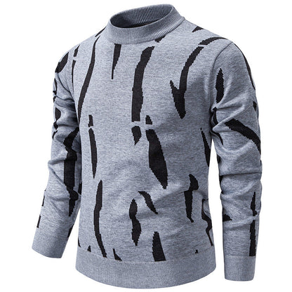 Men's Abstract Pattern Turtleneck Sweater