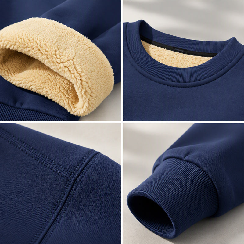 Men's Crew-Neck Lined Pullover Sweatshirt