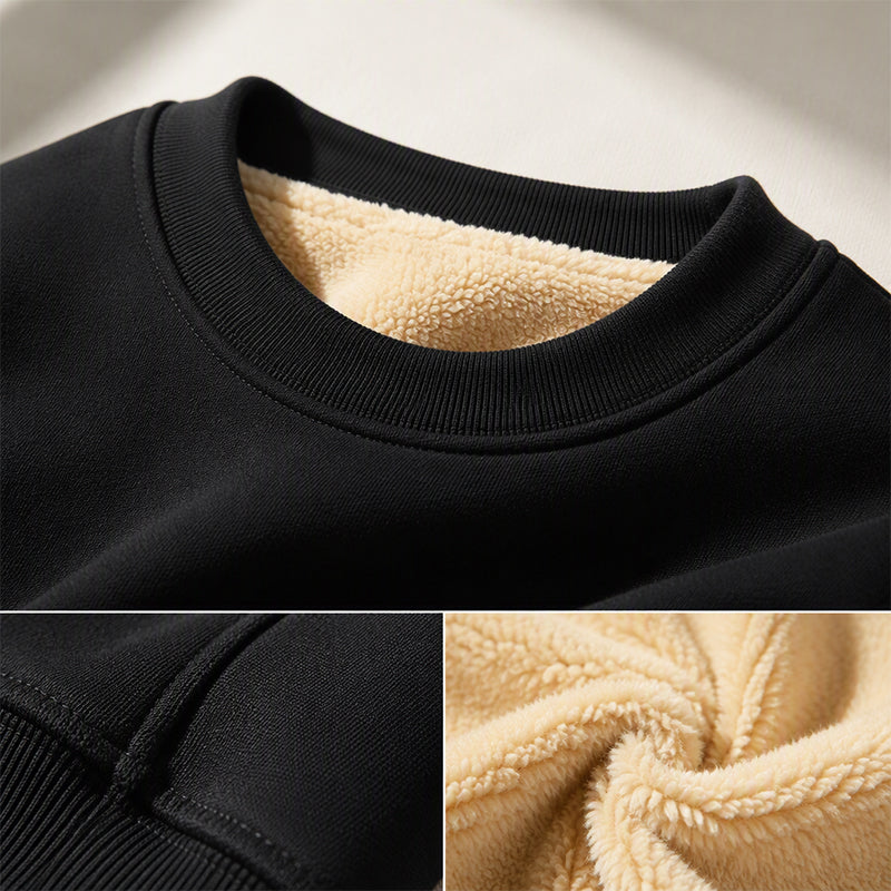 Men's Crew-Neck Lined Pullover Sweatshirt