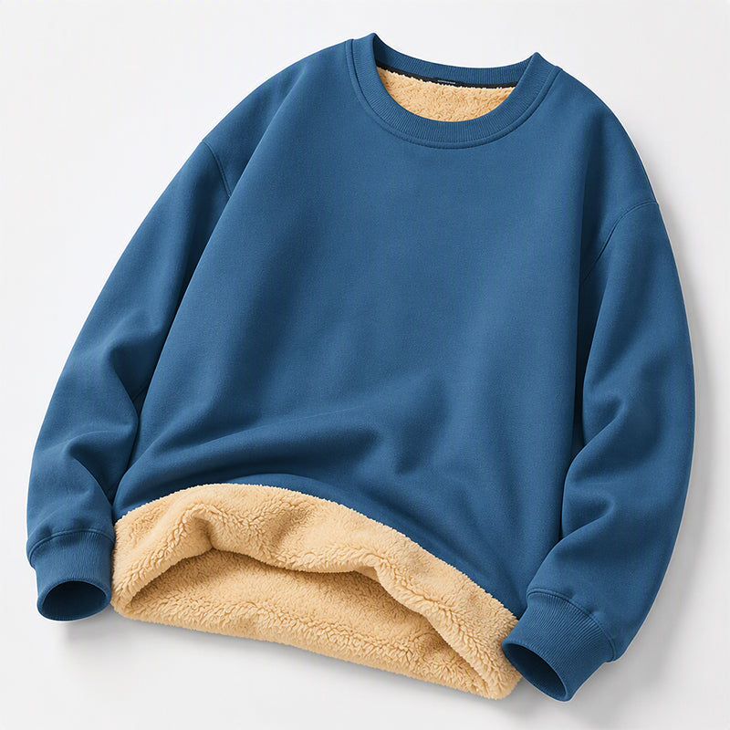 Men's Crew-Neck Lined Pullover Sweatshirt