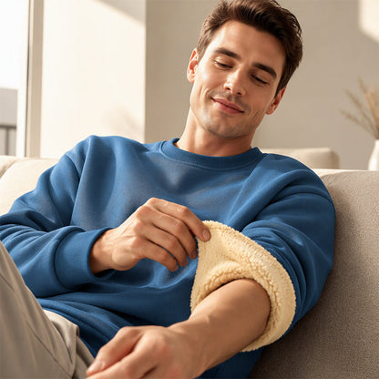 Men's Crew-Neck Lined Pullover Sweatshirt