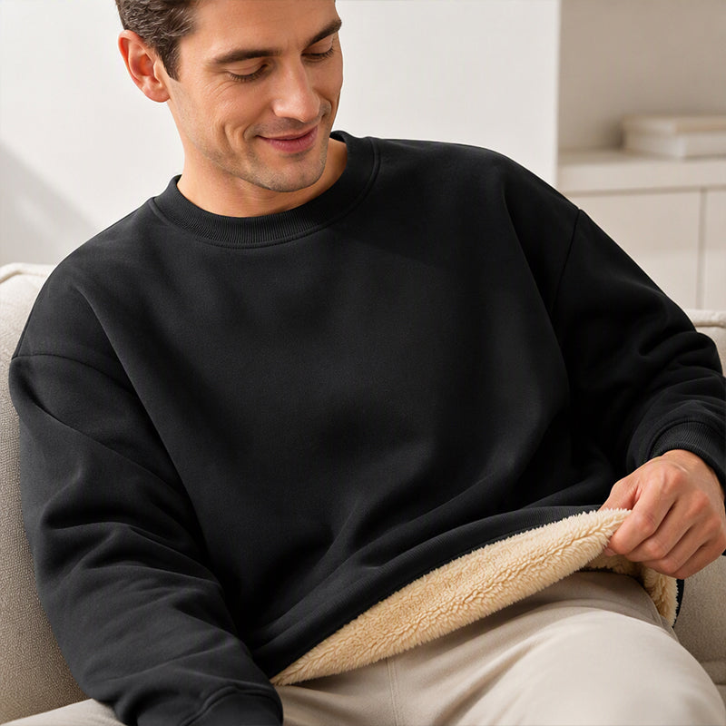 Men's Crew-Neck Lined Pullover Sweatshirt