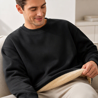 Men's Crew-Neck Lined Pullover Sweatshirt