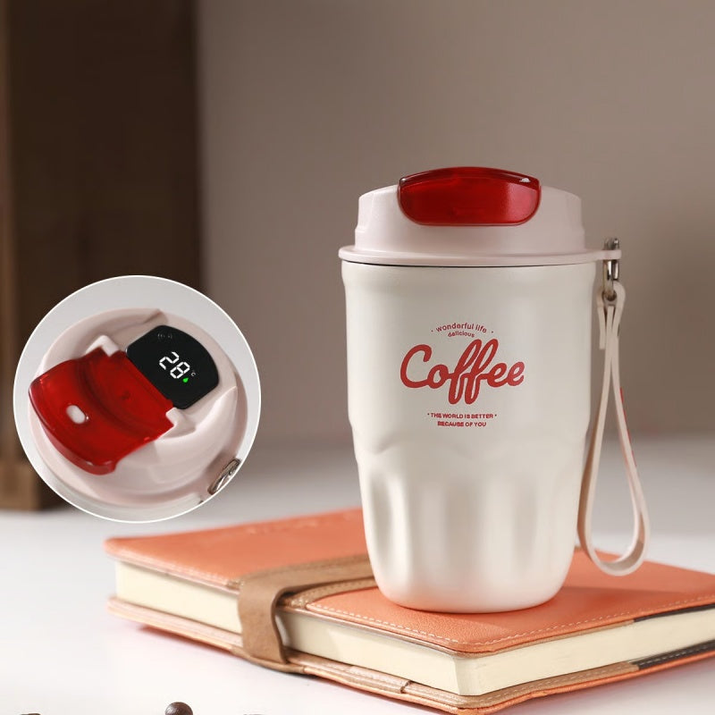 Portable Coffee Cup with Temperature Display