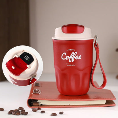 Portable Coffee Cup with Temperature Display