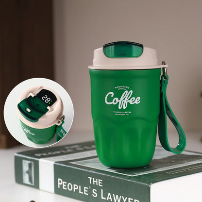 Portable Coffee Cup with Temperature Display