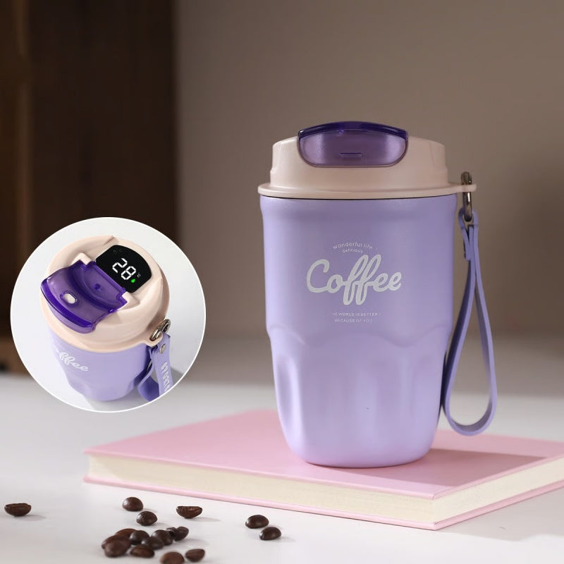 Portable Coffee Cup with Temperature Display