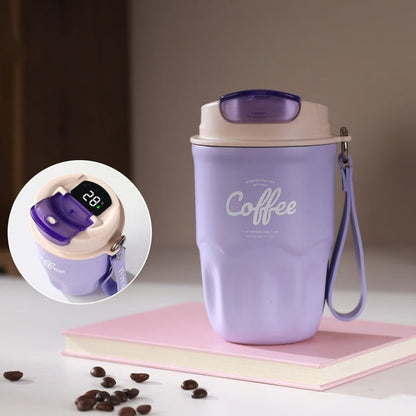 Portable Coffee Cup with Temperature Display