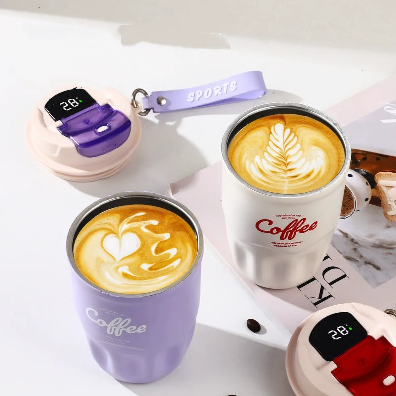 Portable Coffee Cup with Temperature Display
