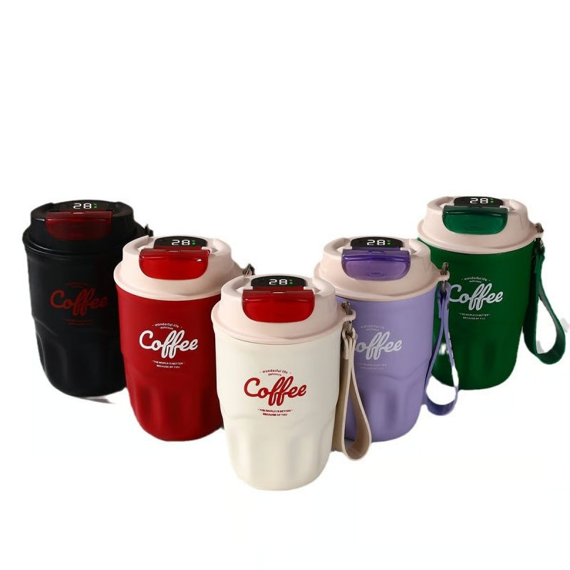 Portable Coffee Cup with Temperature Display