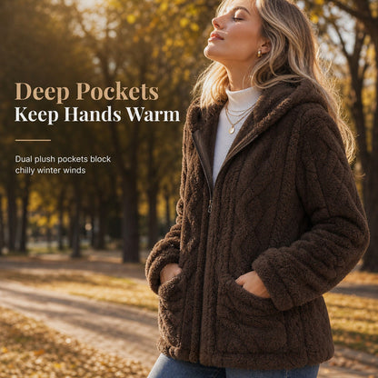 Women's Hooded Fleece Zip-Up Jacket