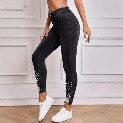Women's Pearl-Detail Skinny Jeans