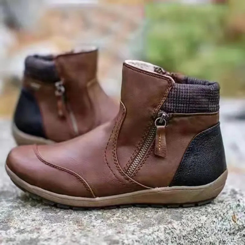 Women's Ankle Boots with Side Zipper Details