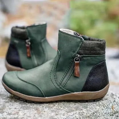 Women's Ankle Boots with Side Zipper Details