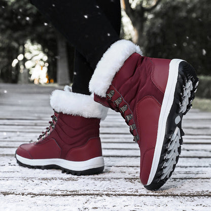 Women's Winter Ankle Boots with Faux Fur Cuffs