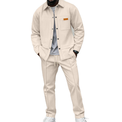 Men's Textured Jacket and Pants Set