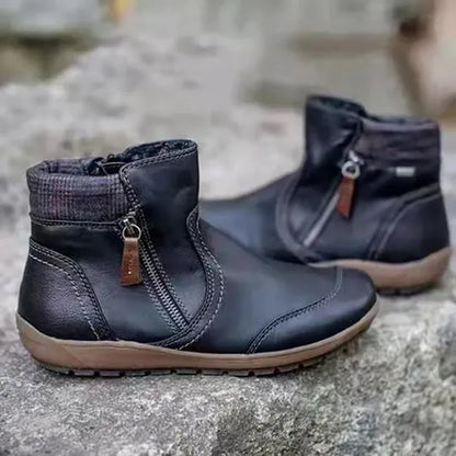 Women's Ankle Boots with Side Zipper Details