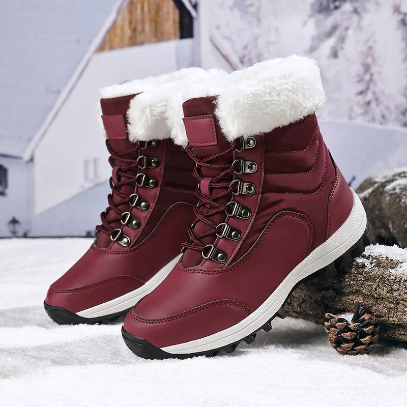 Women's Winter Ankle Boots with Faux Fur Cuffs