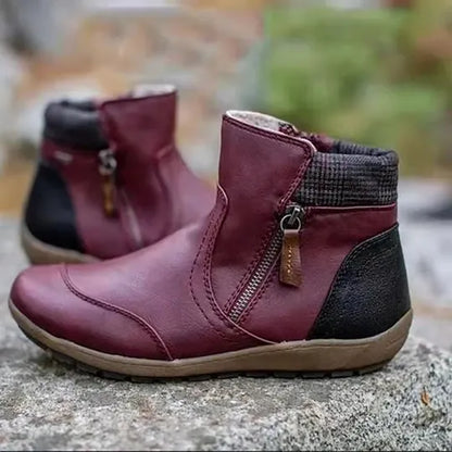 Women's Ankle Boots with Side Zipper Details