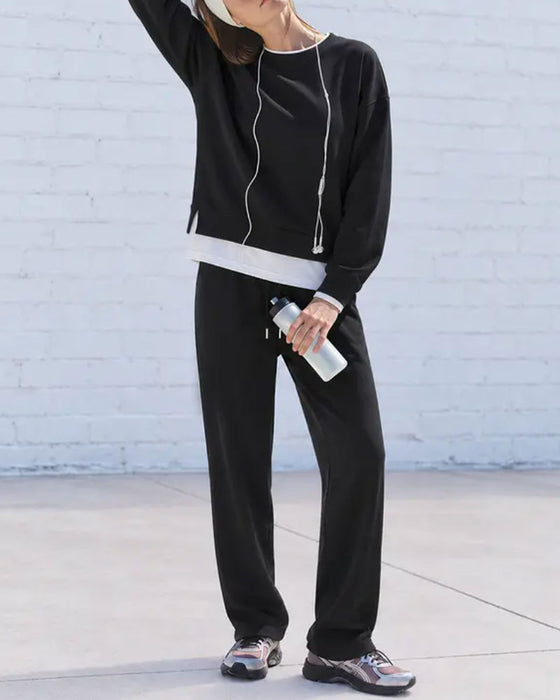 Women's Sweatshirt and Wide-Leg Pants Set