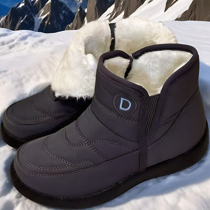 Women's Mid-Height Snow Boots with Plush Lining