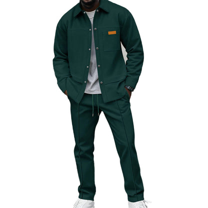 Men's Textured Jacket and Pants Set