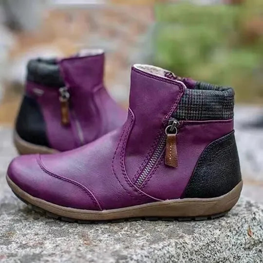 Women's Ankle Boots with Side Zipper Details