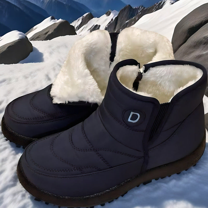 Women's Mid-Height Snow Boots with Plush Lining