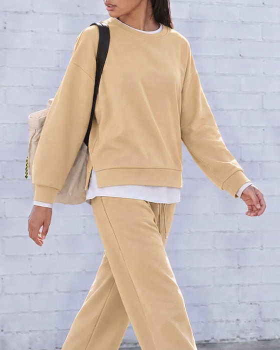 Women's Sweatshirt and Wide-Leg Pants Set