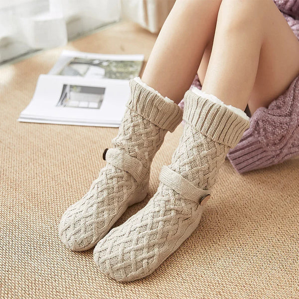 Women's Knitted Indoor Slipper Socks