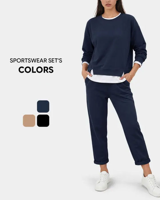 Women's Sweatshirt and Wide-Leg Pants Set