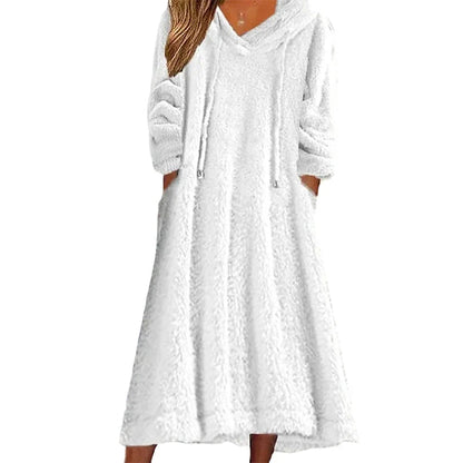 Women's Hooded Plush Lounge Dress