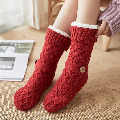 Women's Knitted Indoor Slipper Socks