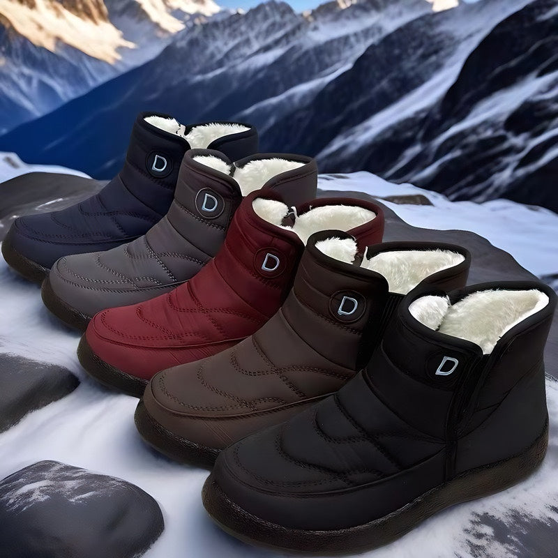 Women's Mid-Height Snow Boots with Plush Lining