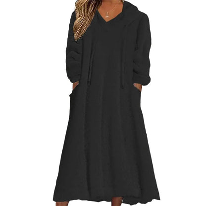 Women's Hooded Plush Lounge Dress