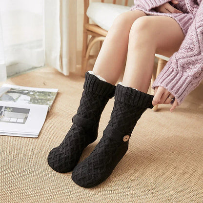 Women's Knitted Indoor Slipper Socks