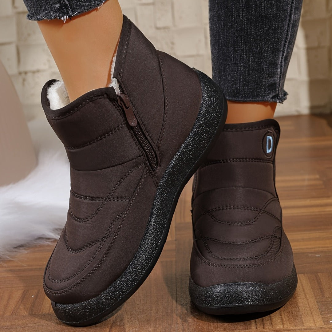 Women's Mid-Height Snow Boots with Plush Lining