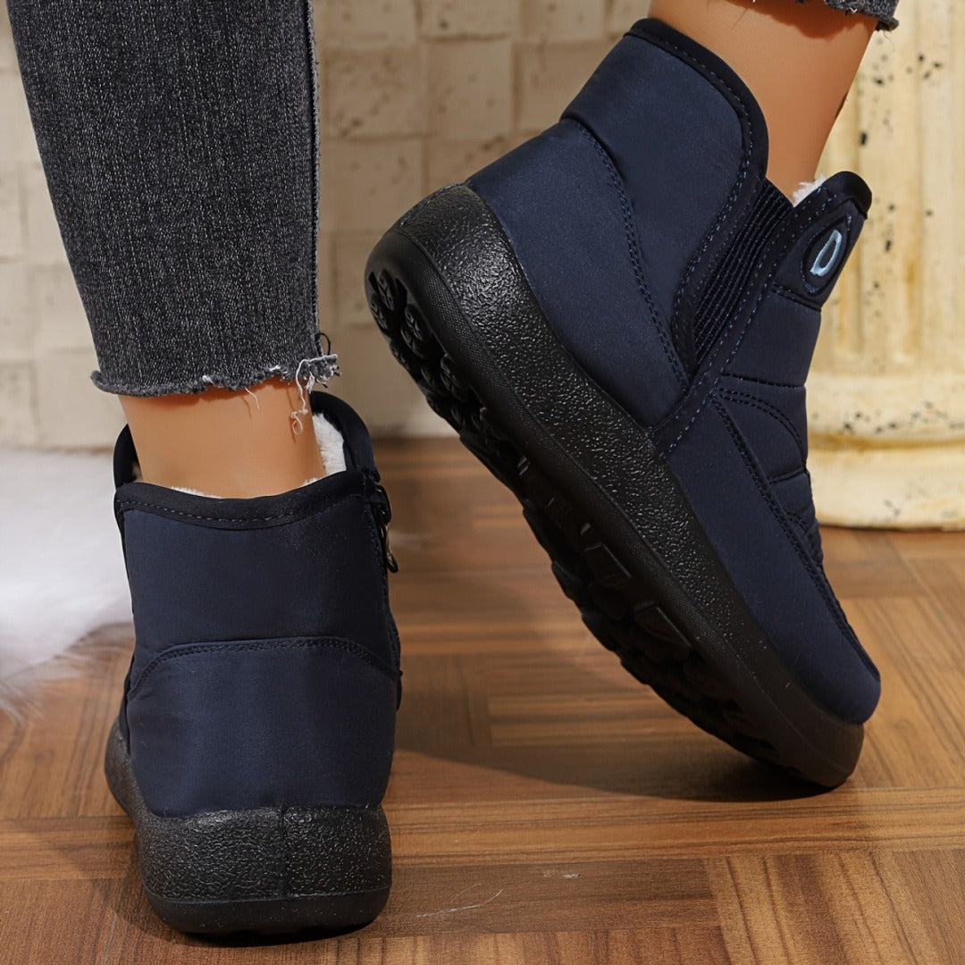 Women's Mid-Height Snow Boots with Plush Lining