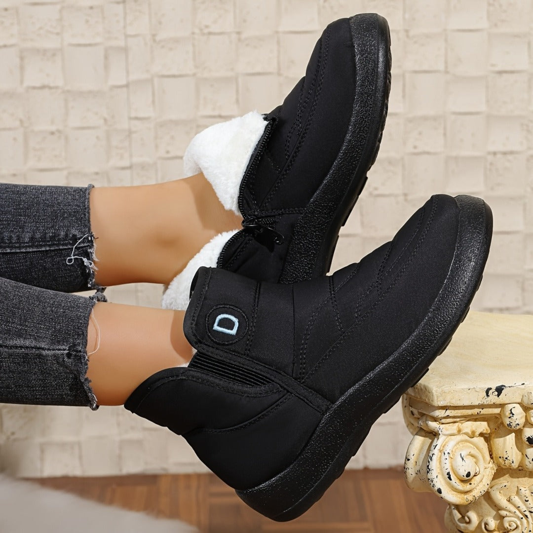 Women's Mid-Height Snow Boots with Plush Lining