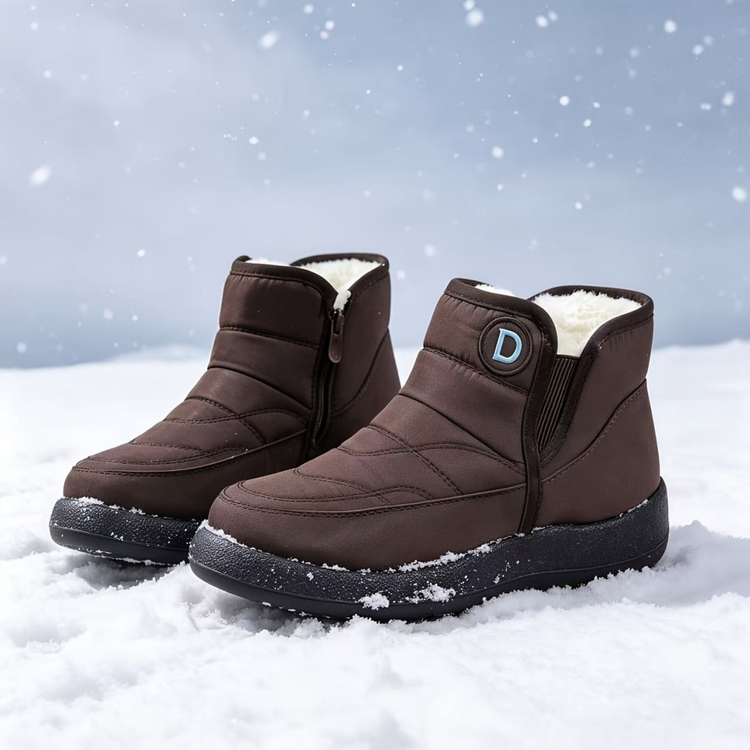 Women's Mid-Height Snow Boots with Plush Lining