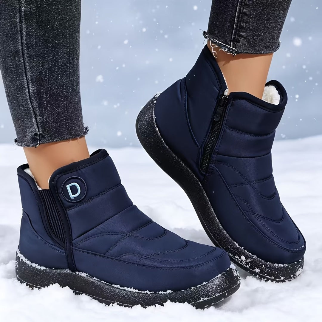 Women's Mid-Height Snow Boots with Plush Lining