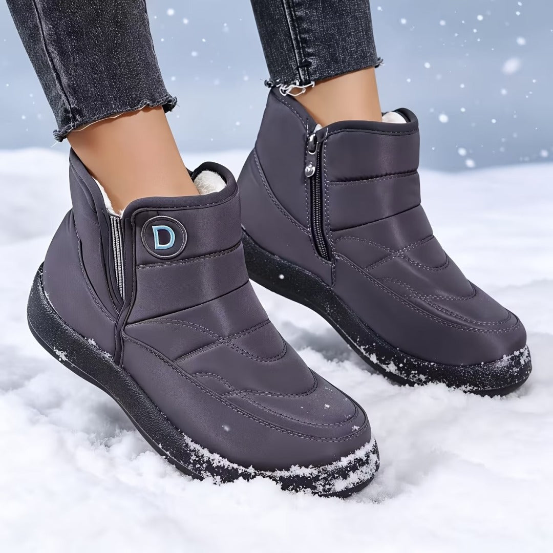 Women's Mid-Height Snow Boots with Plush Lining