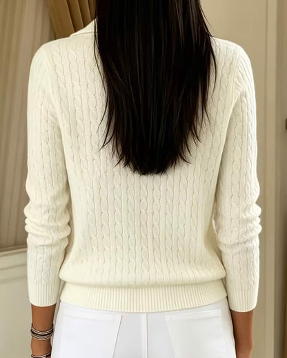 Women's Cable Knit Quarter-Zip Sweater